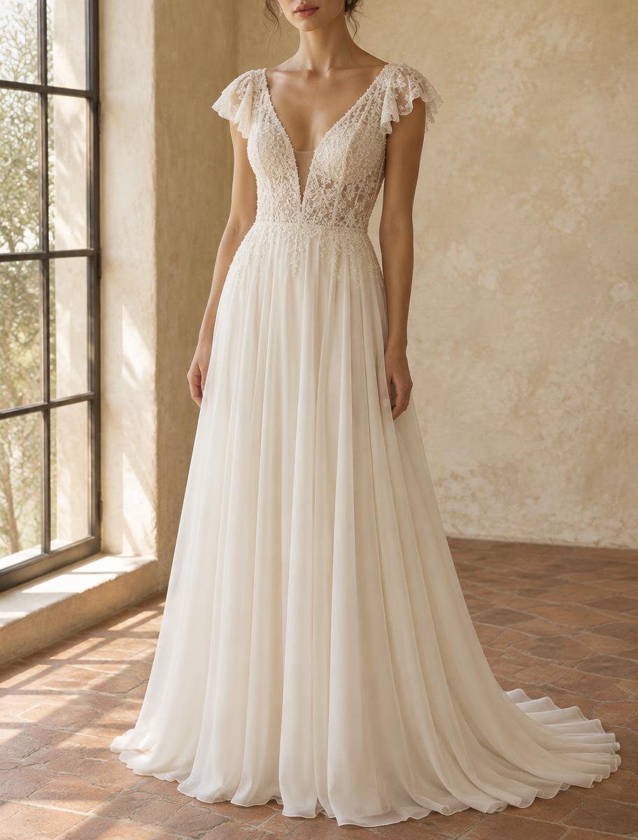 Light-catching lace bridal look