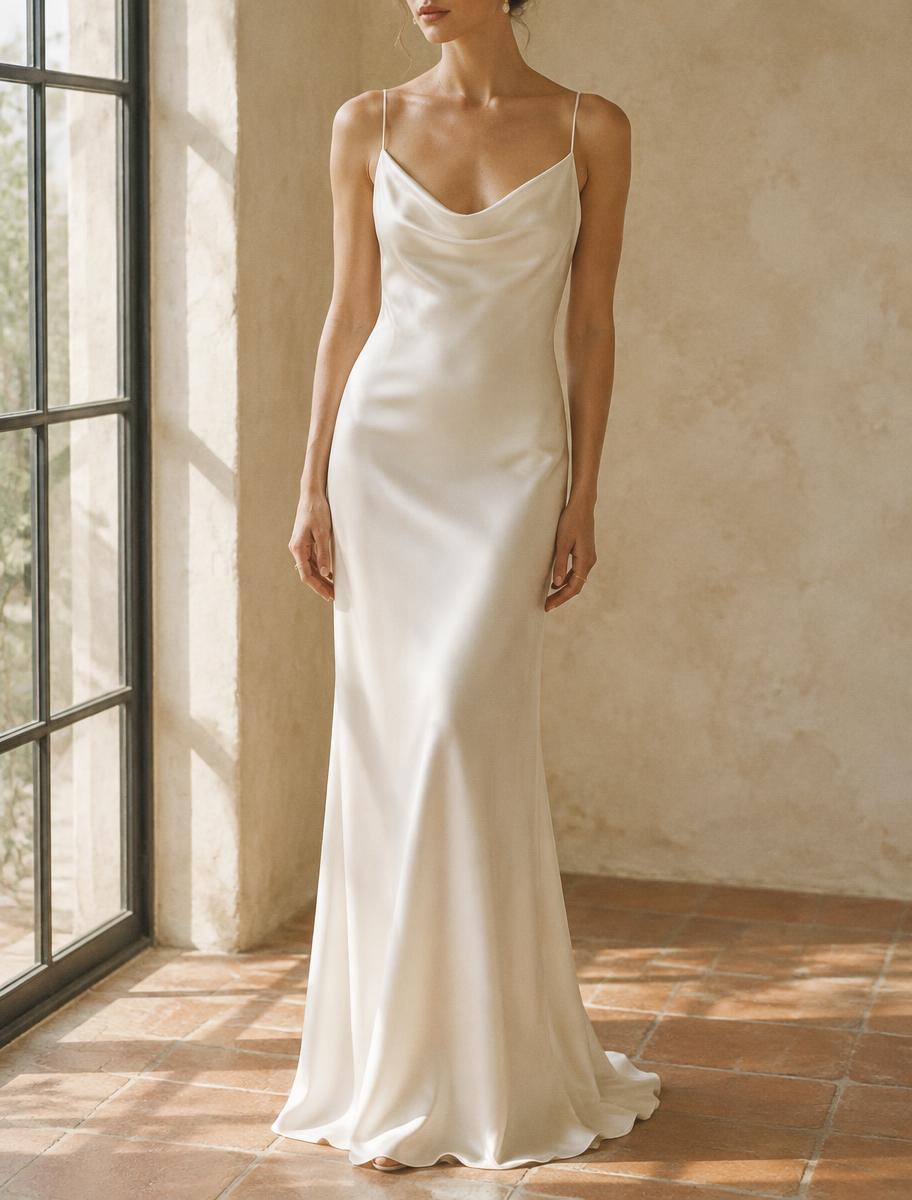 Liquid silk bridal look